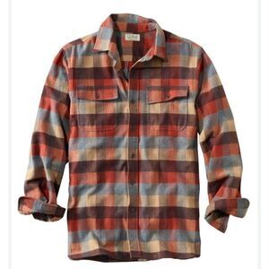 NWOT L.L. Bean Size Large Men's Chamois Shirt Plaid Winter Cozy